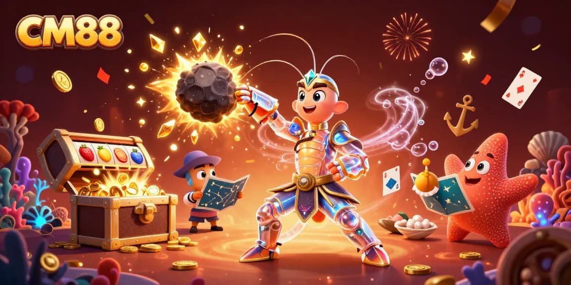 Experience exciting wins at CM88 with a galactic samurai conquering casino treasures!