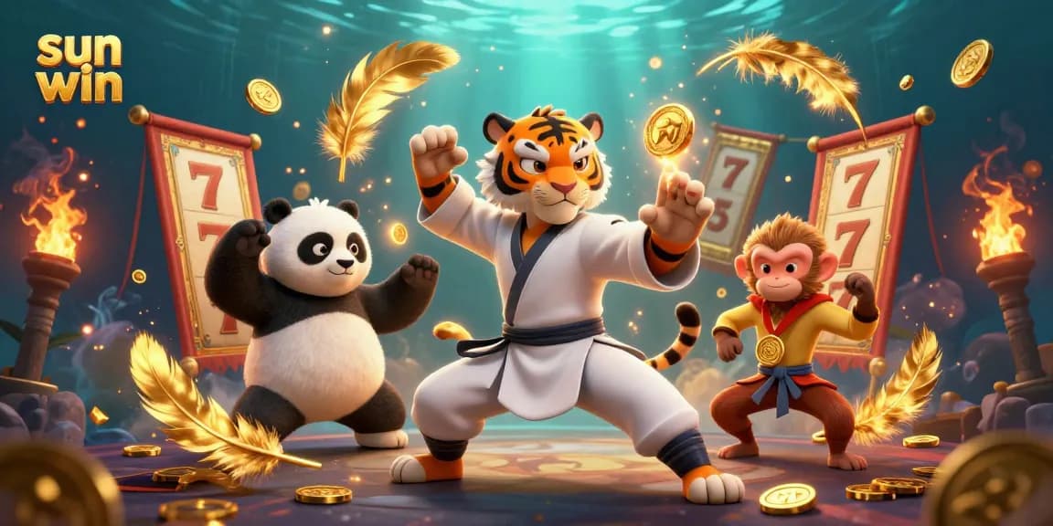 Engage in thrilling gameplay with sun win, featuring vibrant characters, and animated slot elements.