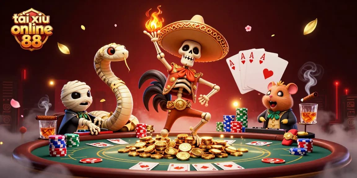 Experience thrilling gameplay with tài xỉu online 88 showcasing vibrant characters dancing on coins.