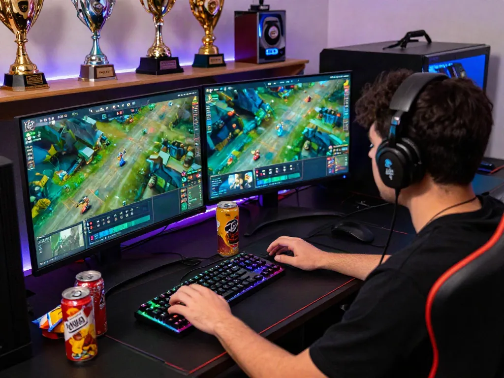 Rokok88 login screen displayed in a vibrant gaming setup with dual monitors and LED lights.
