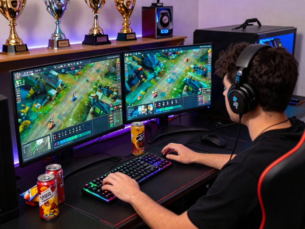 Rokok88 login screen displayed in a vibrant gaming setup with dual monitors and LED lights.