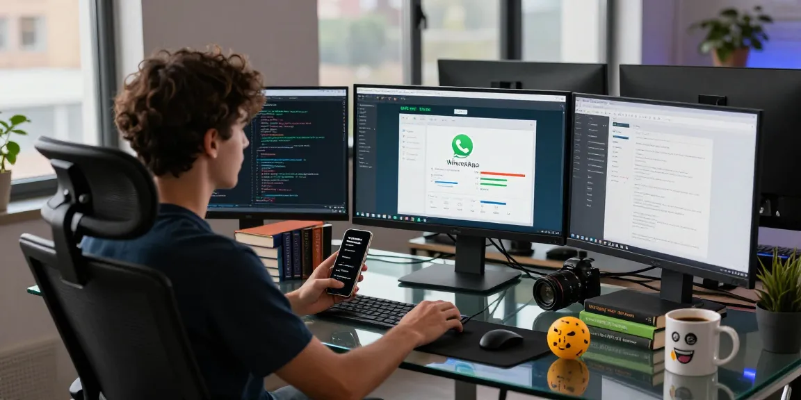 Engaging with WhatsApp電腦版 on a modern desktop while multitasking in a sleek workspace.