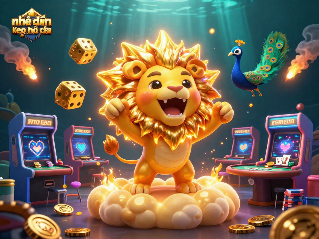 Engage with nhận định kèo nhà cái through a captivating 3D animation of a golden lion and casino elements.