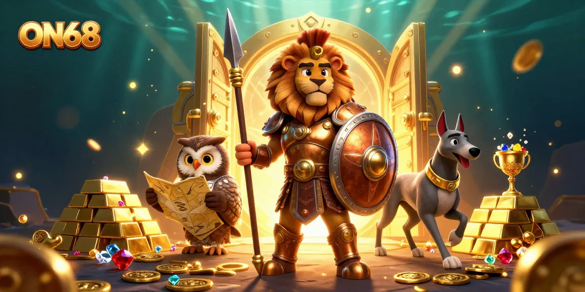 Experience thrilling wins with ON68 as you explore captivating treasures in this vibrant casino scene.