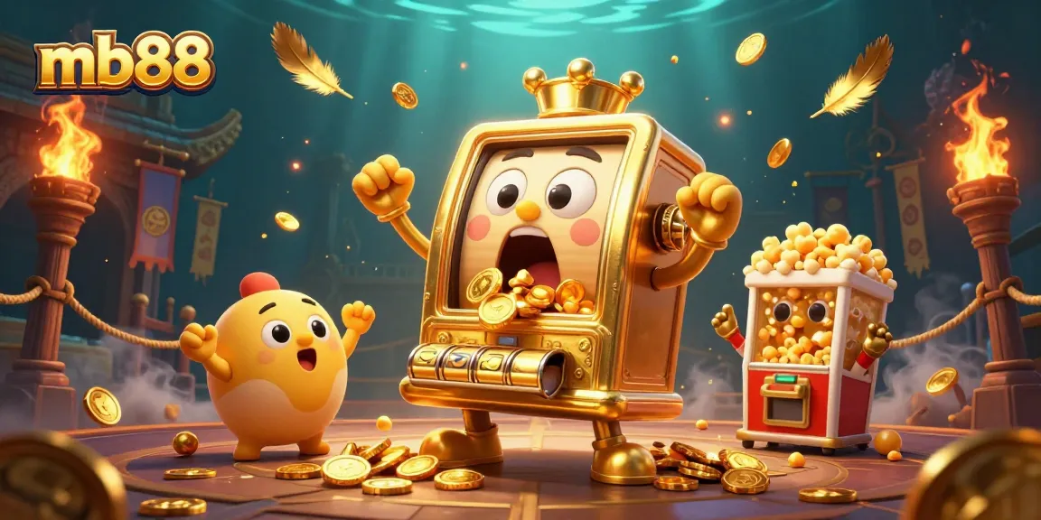 Máy slot vàng mb88 bất ngờ nhận jackpot với các đồng xu chảy ra, tạo sự phấn khích cho người chơi.
