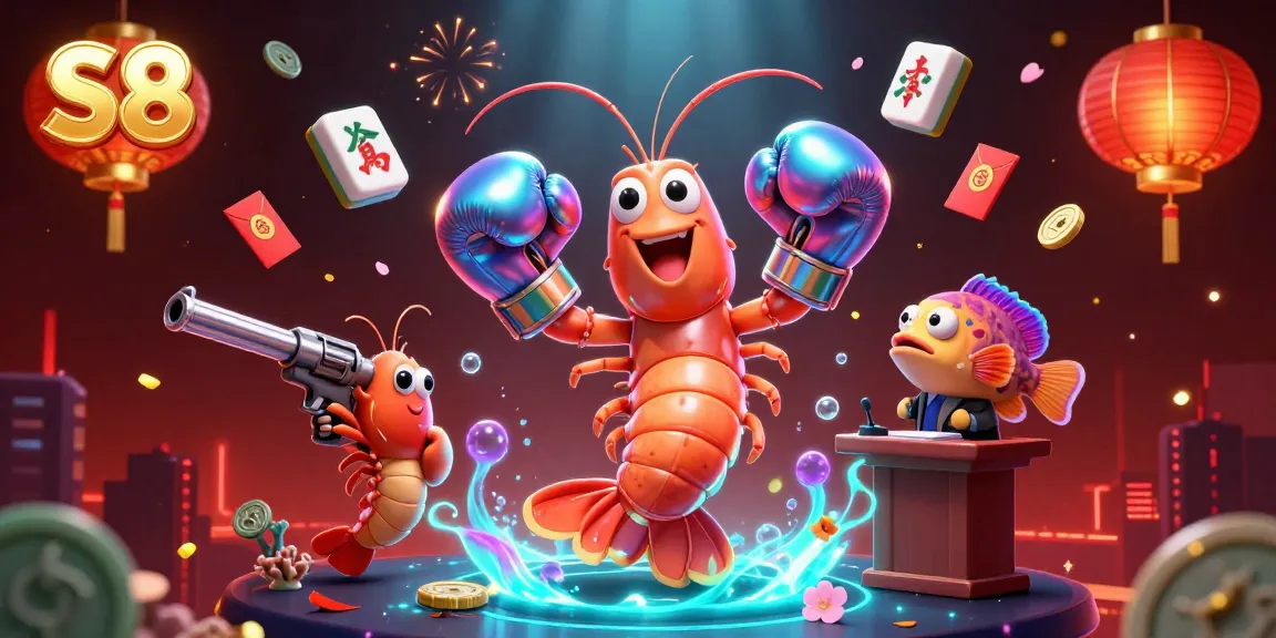Experience thrilling gaming action with S8 in a vibrant online casino scene, showcasing fun characters and dynamic elements.