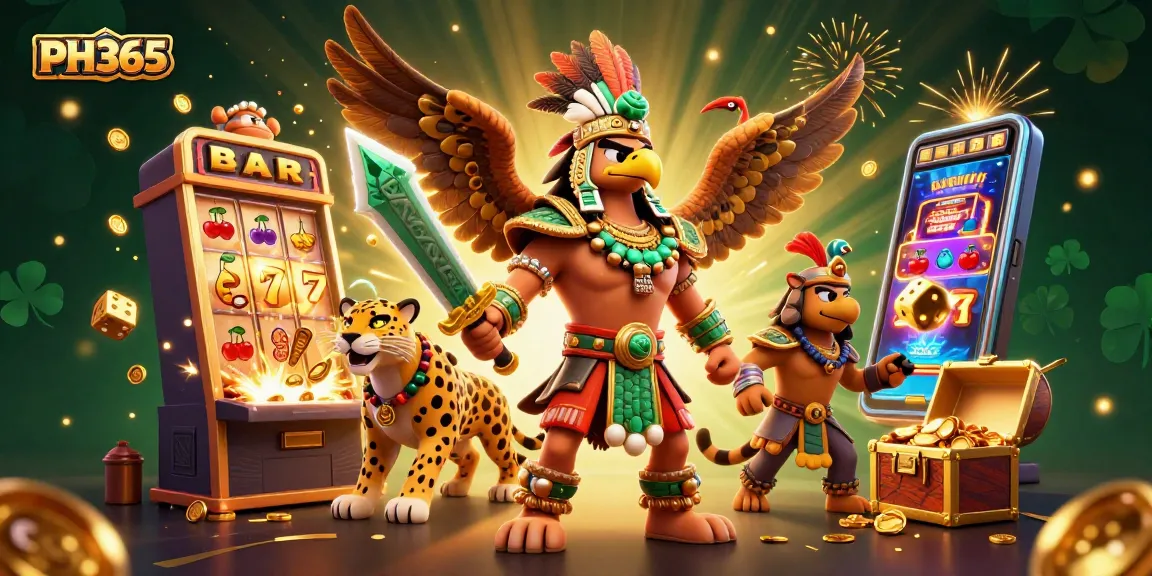Spin thrilling slot games at PH365 amidst vibrant 3D characters and casino action!