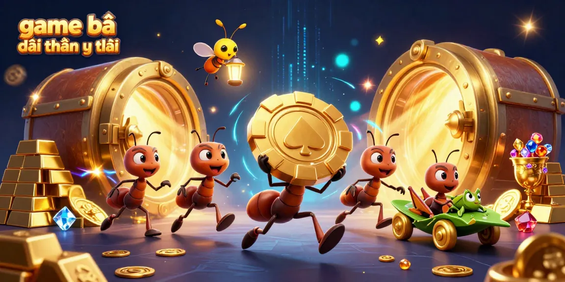 Engage with the game bài đổi thưởng uy tín through this dynamic heist scene featuring ants and lots of treasures.