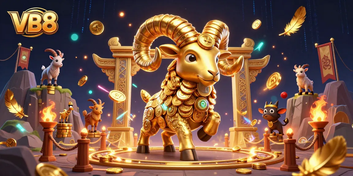VB8 brings excitement to gaming with a golden ram charging through a dazzling casino scene.