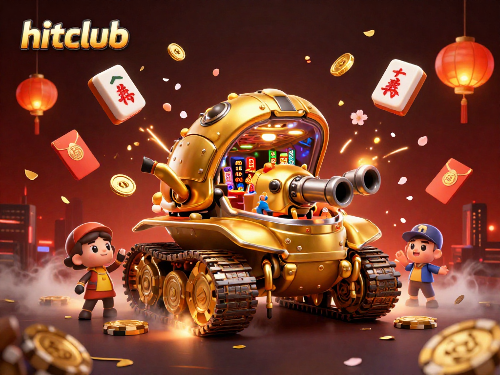 Play exciting games at hitclub in this vibrant casino scene with festive themes