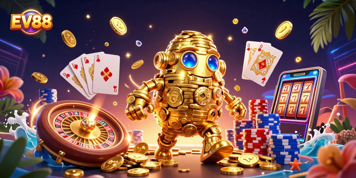 Experience the excitement of EV88 with captivating animated slots and golden treasures.