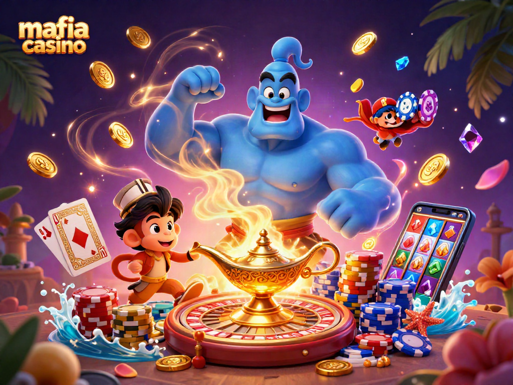 Experience thrilling gameplay at mafia casino with magical characters, vibrant casino elements, and dynamic action.