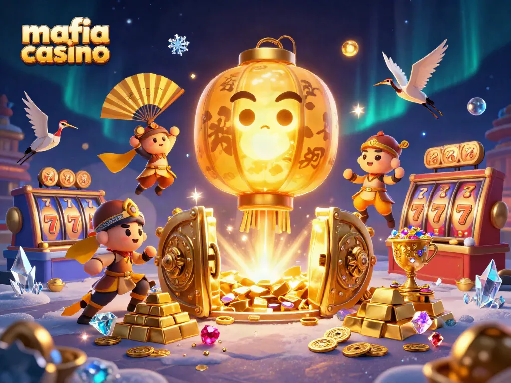 Experience excitement at the mafia casino with dynamic slot reels, golden treasures, and vibrant spirits.