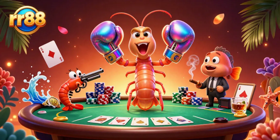 Bet on exciting games at rr88 with colorful poker elements and vibrant characters in a dynamic casino scene.