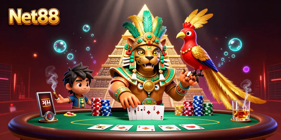 Experience thrilling gameplay at Net88 with vibrant casino elements and dynamic characters.